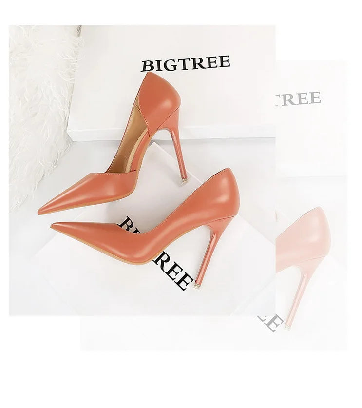 BIGTREE Shoes Black Women Pumps Quality Leather Women Shoes High Heels Fashion Wedding Shoes Stiletto Luxurious Elegant Pumps heels_stiletto