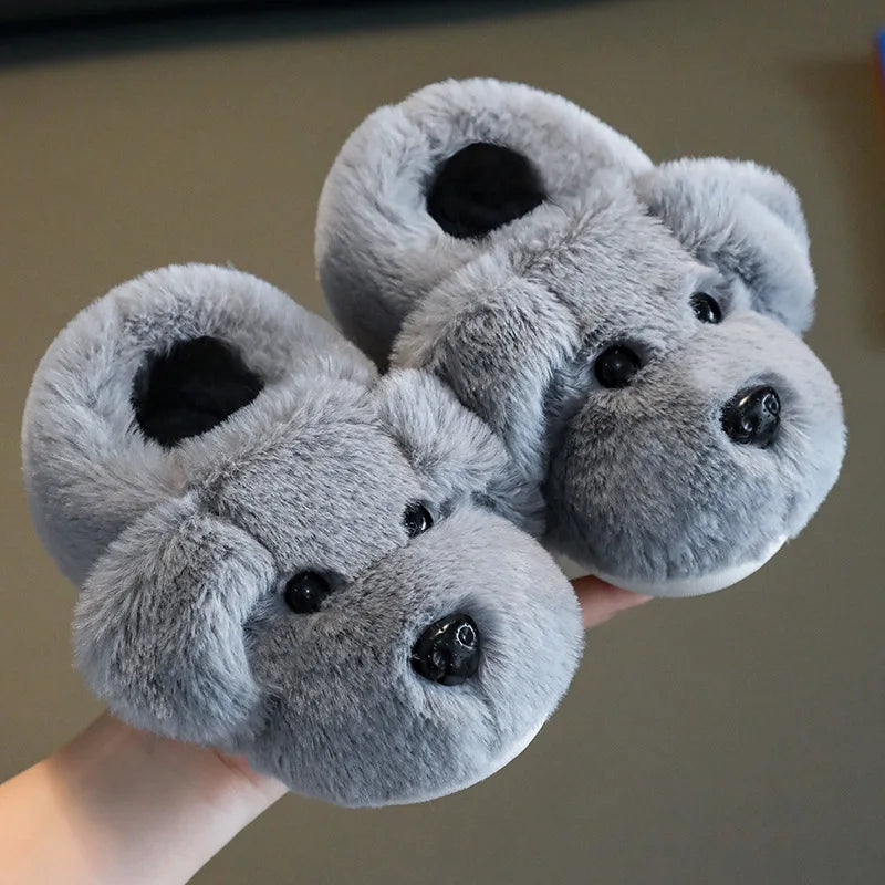 Children's Cotton Slippers for Boys Aged 1-5 Years Old Cute Cartoon Girls' Slippers Infants and Young Children Autumn and Winter kids_shoes