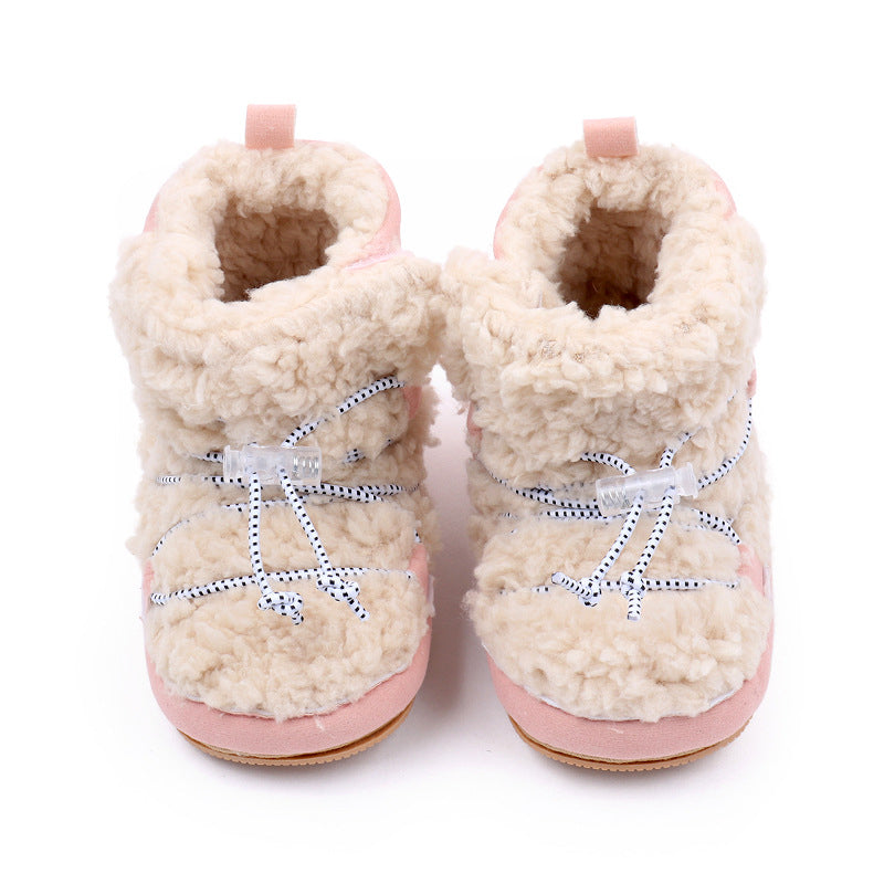 Newborn Girls Snow Boots Coral Fleece Winter Cute Ankle Boots Warm Baby Walking Shoes for Toddler Infant kids_shoes
