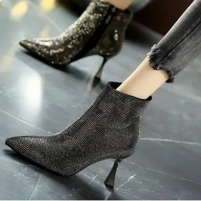 Very High Heels Heeled Female Short Shoes New In Booties Autumn Quality Chic and Elegant Large Size Warm Y2k Women's Ankle Boots boots_highheel