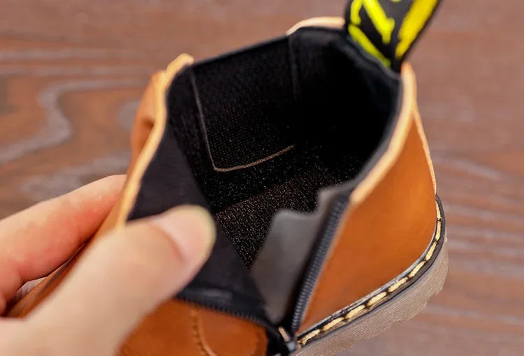 New Kids Fashion Boots for Boys Girls Toddlers Big Children Ankle Boots with Zipper Warm Thick Plush Autumn Winter Chelsea Boots kids_shoes