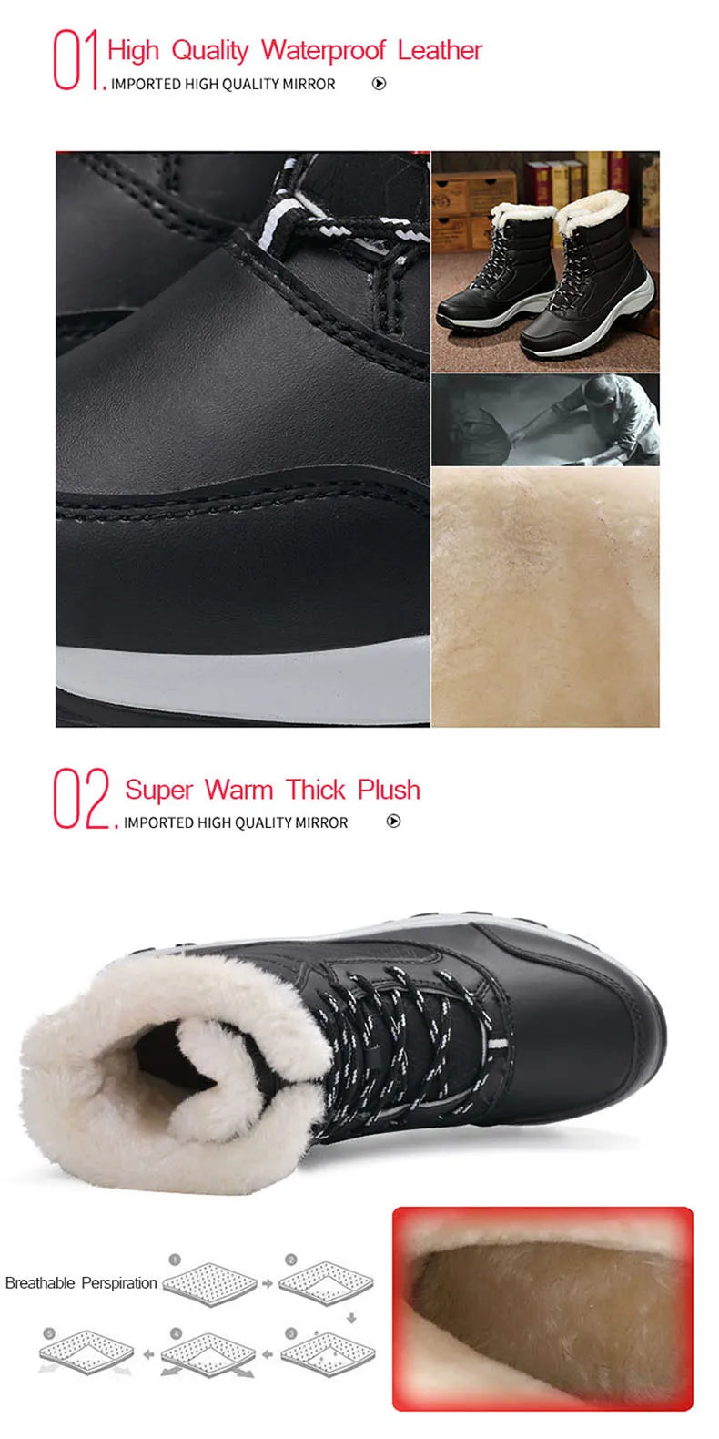 Snow Boots Women Platform Boots Non-slip Women Winter Shoes Fur Warm Ankle Boots for Women Wedges Waterproof Thigh High sneakers_platform