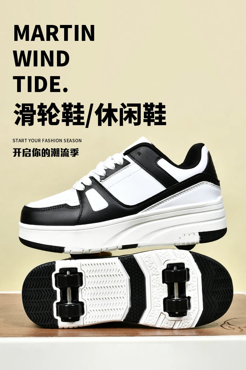 Children's Roller Skate Shoes Student Inline Skating Shoes grils 4-Wheel Deformation Boy's Skating Shoes kids_shoes