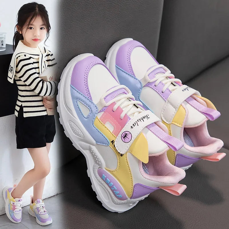 Kids Spring Sneakers Girls School Casual Shoes Outdoor Breathable Running Shoes Light Soft Tenis Pink Non-slip Children Shoes kids_shoes