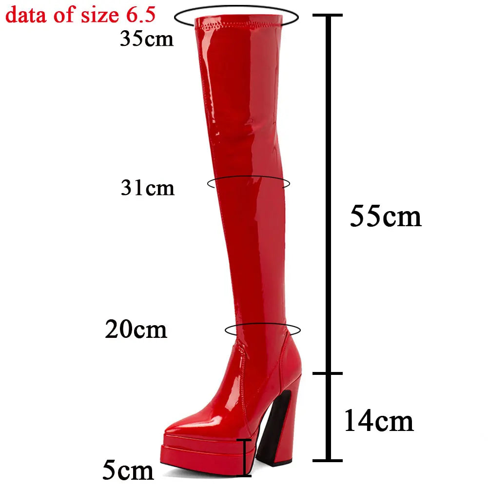 Pointed Toe Platform Women Over The Knee High Boots Dropship High Heel 2022 Winter Fashion Office Lady Women Shoes Big Size 43 boots_platform