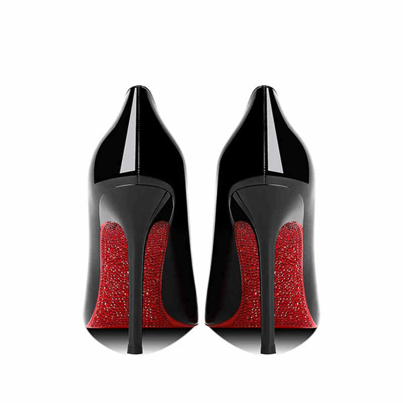 Women's heels 2025 New Luxury Brand Pumps Red Bottom Pointed Toe Rhinestone High Heels Elegant Stiletto Party Prom Ladies Shoes heels_stiletto