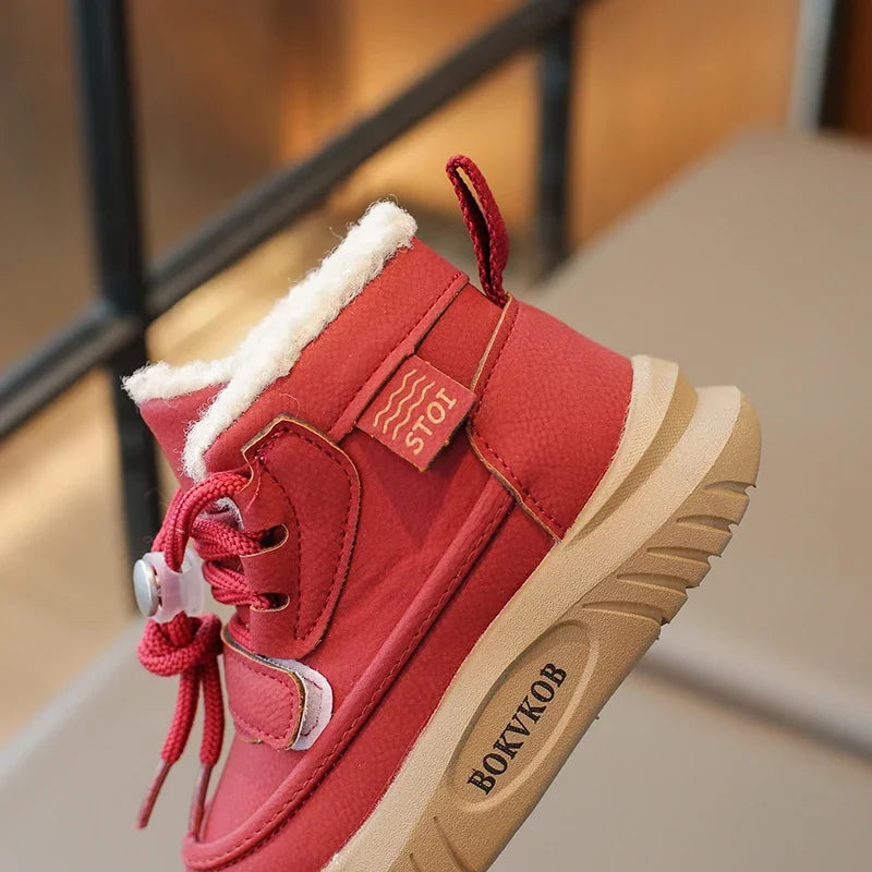 2024 Children Casual Shoes for Girls Boys Winter New Fashion Korean Style Soft Bottom Anti-slippery Versatile Plush Warm Boots kids_shoes
