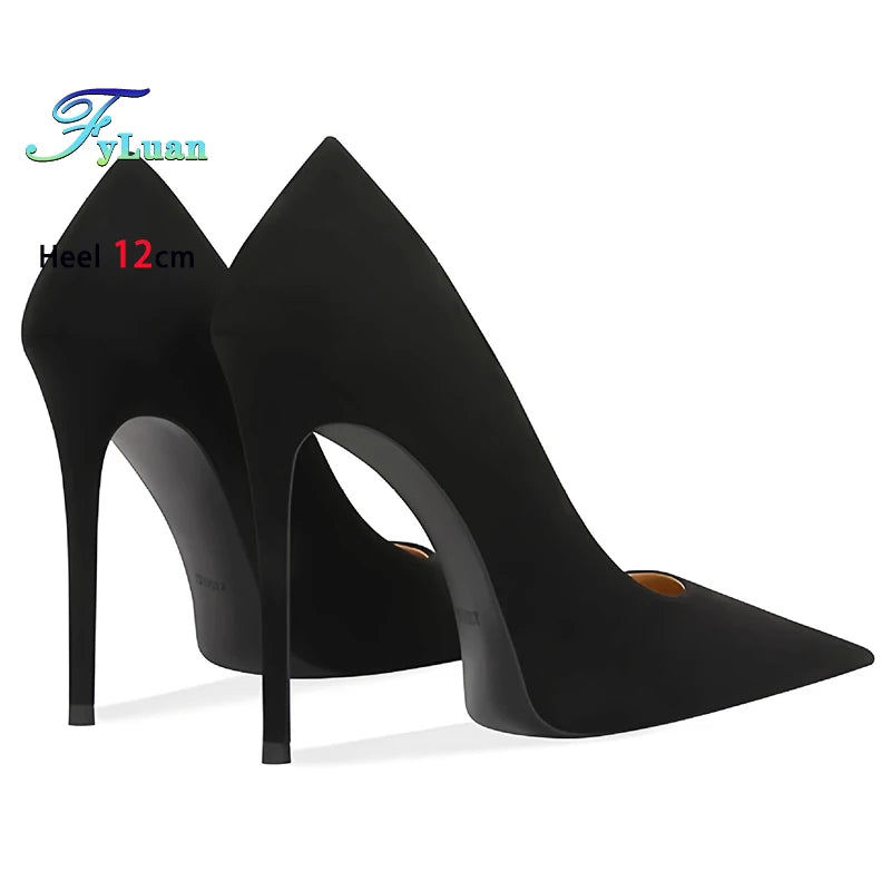 Wine Red High Heels 12cm 10cm 8cm Women Shoes Thin Heels Pointed Head Ladies Pumps Shallow Mouth Stiletto Party Large Size Shoes heels_stiletto