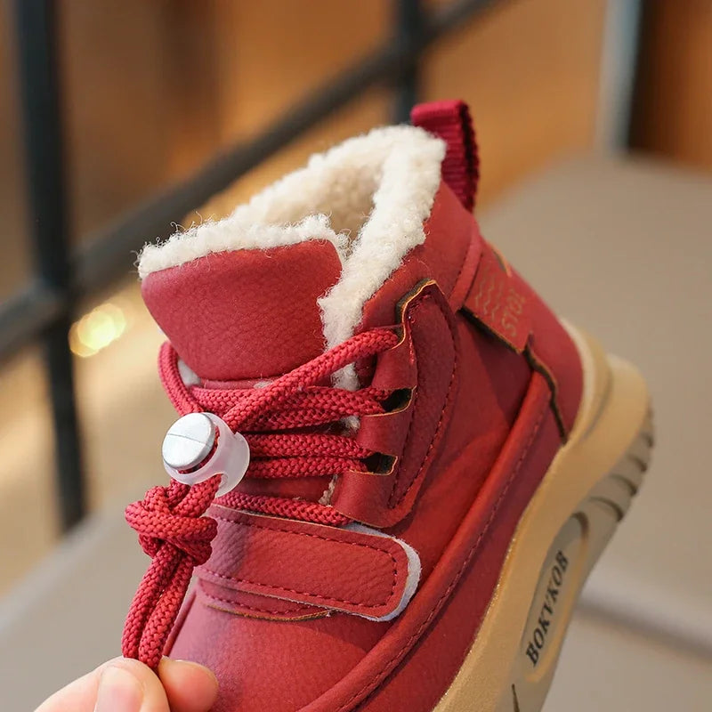 2024 Children Casual Shoes for Girls Boys Winter New Fashion Korean Style Soft Bottom Anti-slippery Versatile Plush Warm Boots kids_shoes