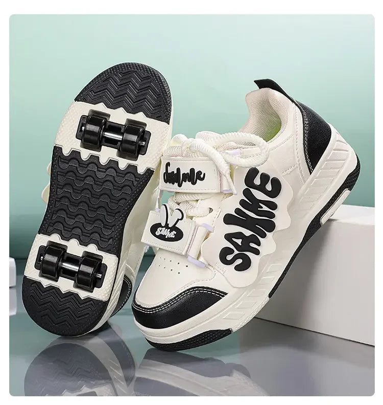 Fashion Roller Skate Shoes Kids Children Casual Sports Toy Gift Games Boys 4 Wheels Sneakers Girls Boots Ultra Light Rollerskate kids_shoes