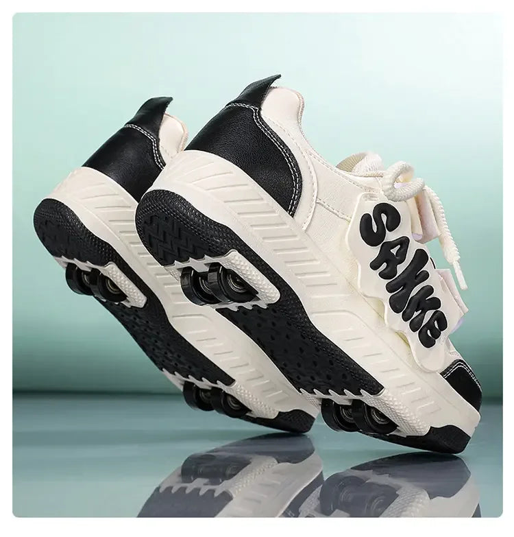 Fashion Roller Skate Shoes Kids Children Casual Sports Toy Gift Games Boys 4 Wheels Sneakers Girls Boots Ultra Light Rollerskate kids_shoes