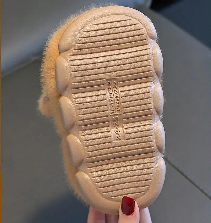Capybara Winter Cartoon Parent-child Cotton Shoes Warm Plush Slippers Children's Anti Slip Platform Women Indoor Warm Home Shoes kids_shoes