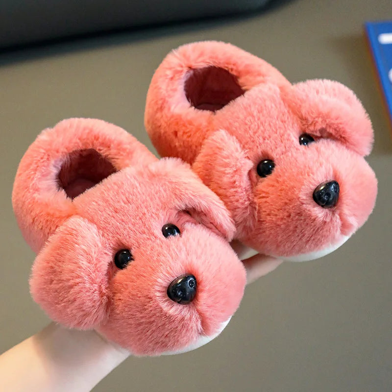 Children's Cotton Slippers for Boys Aged 1-5 Years Old Cute Cartoon Girls' Slippers Infants and Young Children Autumn and Winter kids_shoes