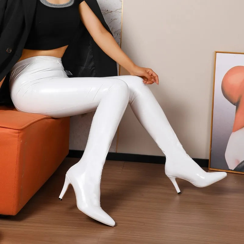Plus Size 46 Sexy Over The Knee Boots Women Unisex Drag Queen Stiletto High Heels Platform Boots Party Dance Stripper Club Shoes boots_highheel