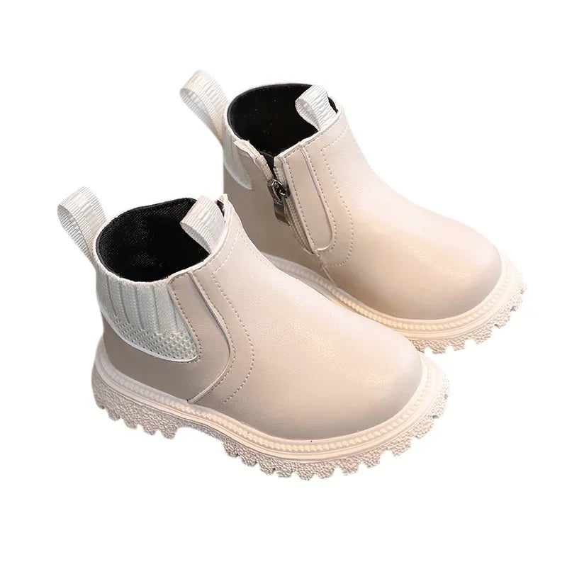 Kids Short Boots Fashion Boys Shoes Autumn Winter Leather Children Boots Non-Slip Toddler Girls Boot Toddler Snow Shoes kids_shoes