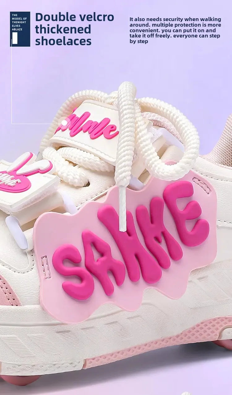 Fashion Roller Skate Shoes Kids Children Casual Sports Toy Gift Games Boys 4 Wheels Sneakers Girls Boots Ultra Light Rollerskate kids_shoes