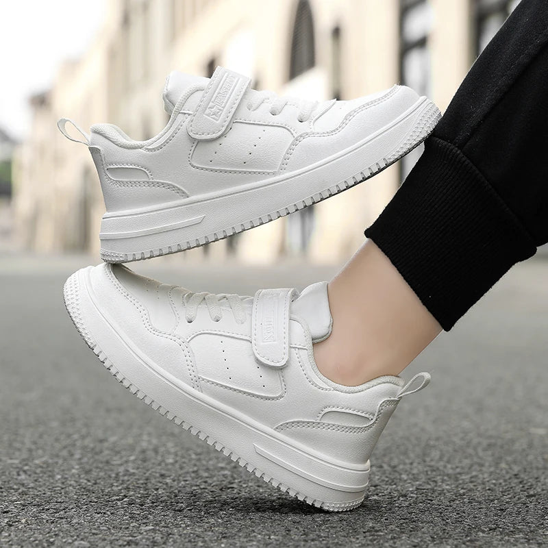 Children Sneaker Boys Casual Shoes Black Leather Flat Student Walking Shoes Non-slip Girl Lightweight Sports Tennis Footwear kids_shoes