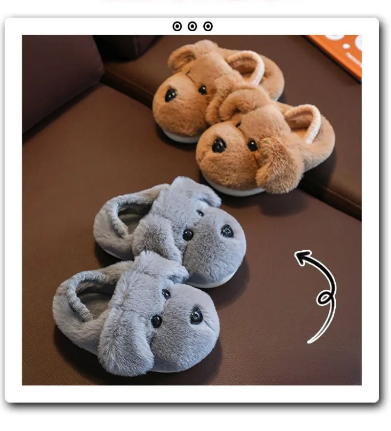 Children's Cotton Slippers for Boys Aged 1-5 Years Old Cute Cartoon Girls' Slippers Infants and Young Children Autumn and Winter kids_shoes