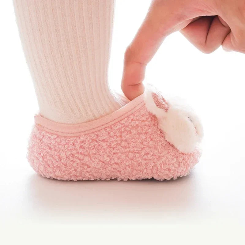 Cartoon Rabbit Baby Floor Socks Kids Plush Slippers Toddler Warm Shoes Children Soft Non-slip Prewalkers Indoor Home Slippers kids_shoes