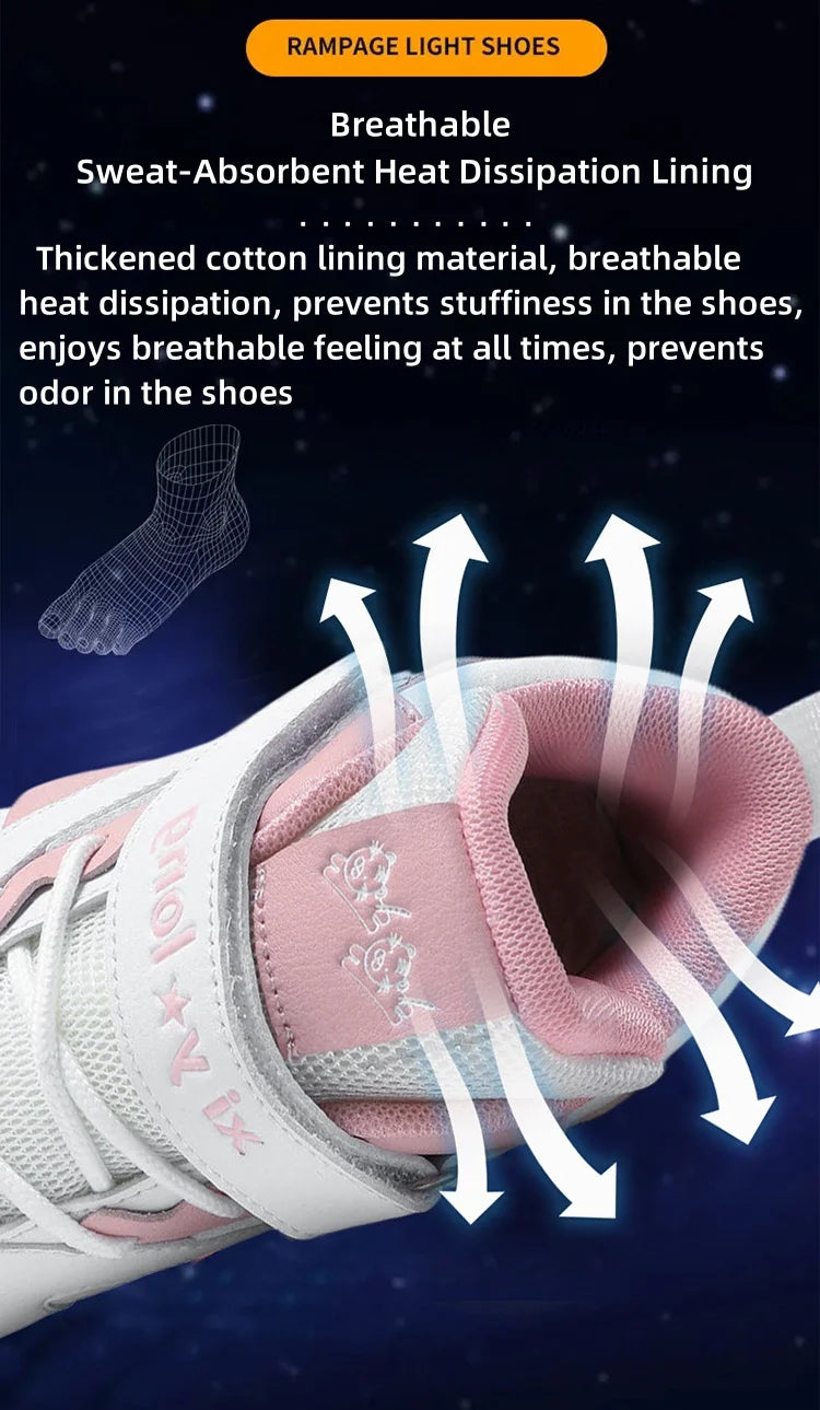 Girls Pink Roller Skate Shoes Sneakers With Wheels Children Rollerskates Fashion Outdoor Sports Shoes Girls Gifts kids_shoes