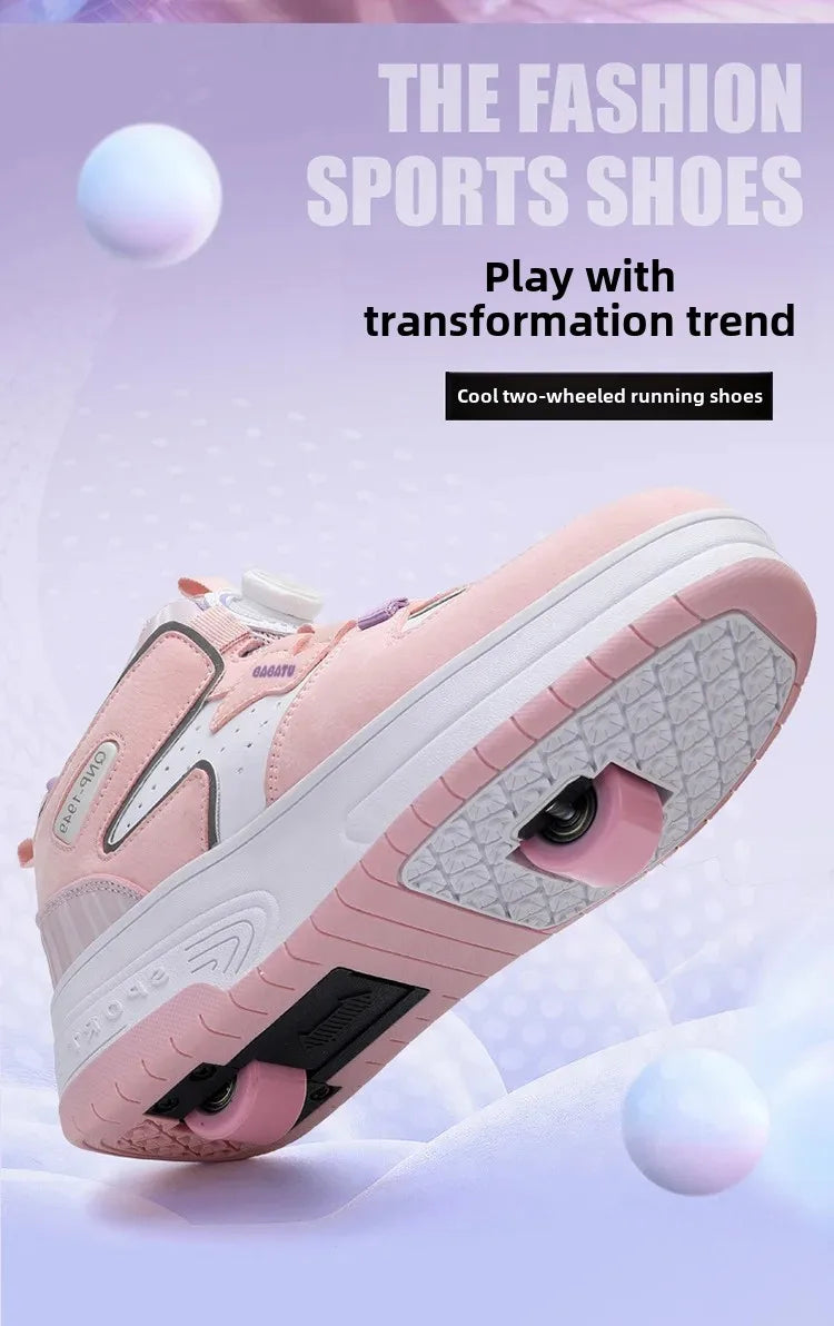 Children's Roller Skates Student Quad-Wheel Skates Women's Double-Wheel Deforming Boys' Inline Skates Cross-Border Supply Shoes kids_shoes