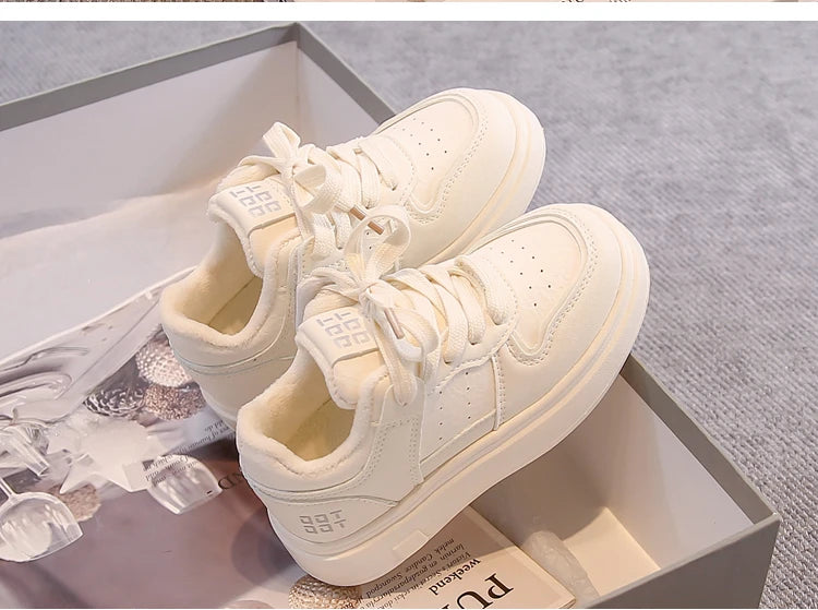 Children Sports Shoes Breathable Soft Bottom Kids Casual Shoes Non-slip 2025 Winter Boys Girls Tennis Shoes White Trendy Suede kids_shoes