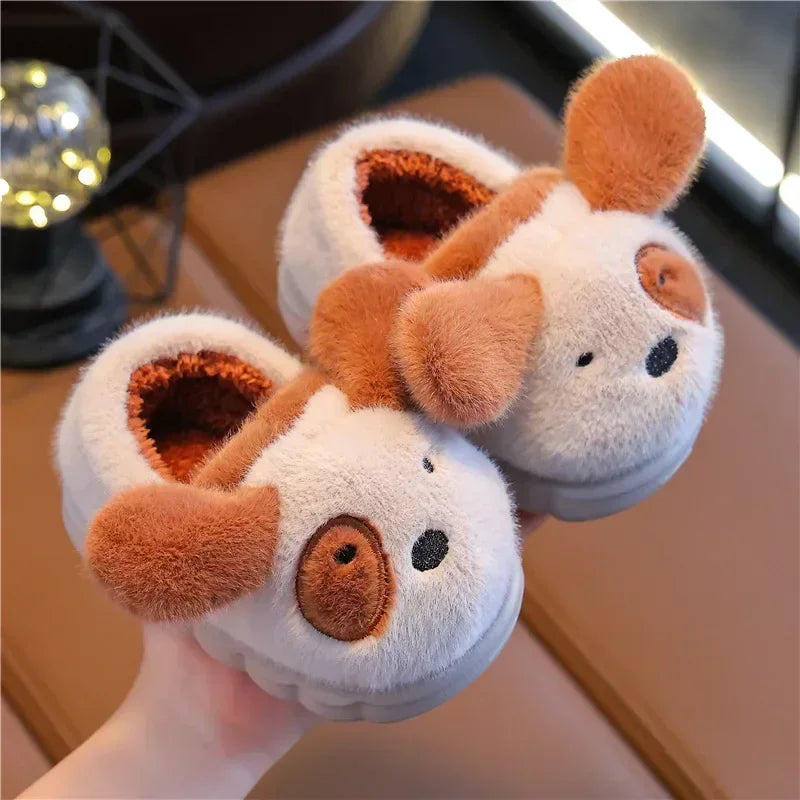 Winter Children's Cotton Slippers Cute and Warm Thickened Indoor and Outdoor Plush Shoes Home and Baby Bag Heels Cotton Shoes kids_shoes