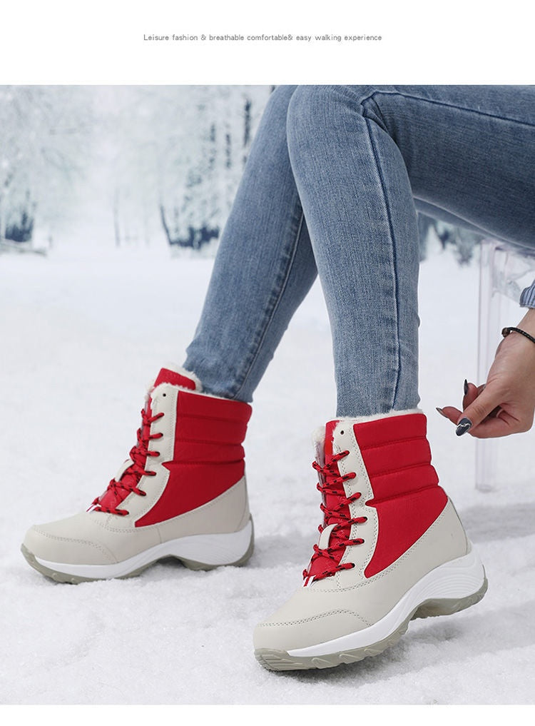 Snow Boots Women Platform Boots Non-slip Women Winter Shoes Fur Warm Ankle Boots for Women Wedges Waterproof Thigh High sneakers_platform