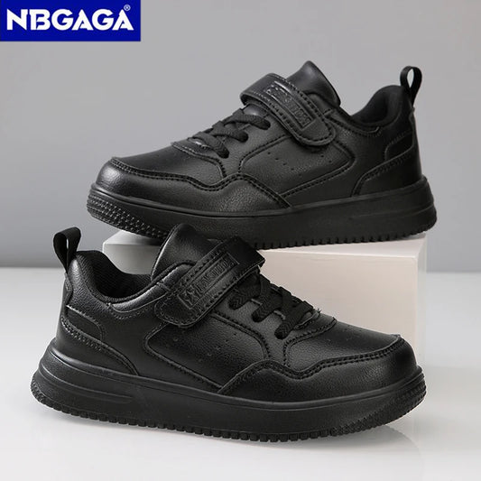 Children Sneaker Boys Casual Shoes Black Leather Flat Student Walking Shoes Non-slip Girl Lightweight Sports Tennis Footwear kids_shoes
