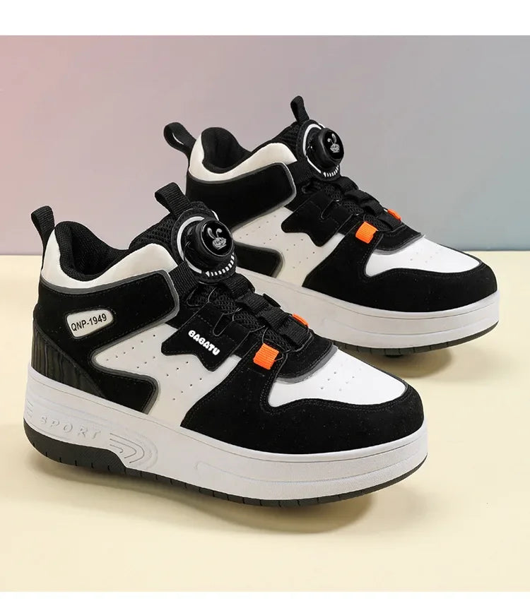 Children's Roller Skates Student Quad-Wheel Skates Women's Double-Wheel Deforming Boys' Inline Skates Cross-Border Supply Shoes kids_shoes