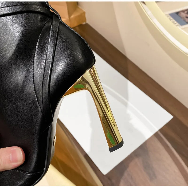 Fashion Autumn Winter Soft Leather Stretch Women Thigh high Boots Elegant Pointed toe High heels Over the knee Boots Party Shoes boots_highheel