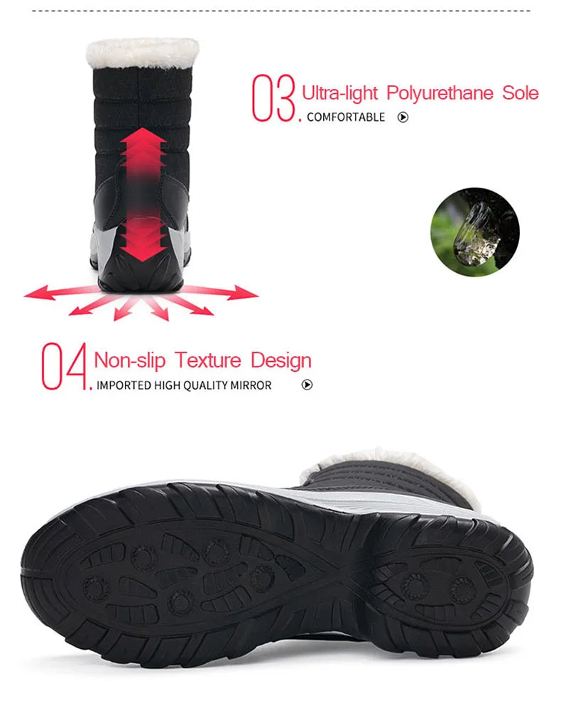 Snow Boots Women Platform Boots Non-slip Women Winter Shoes Fur Warm Ankle Boots for Women Wedges Waterproof Thigh High sneakers_platform