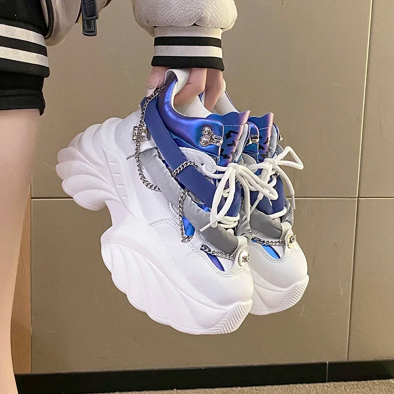 Lovely Kawaii Women sneakers wedge casual shoes woman sneakers women running shoes woman lace-up female sneakers Loafers Shoes sneakers_platform