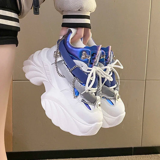 Lovely Kawaii Women sneakers wedge casual shoes woman sneakers women running shoes woman lace-up female sneakers Loafers Shoes sneakers_platform