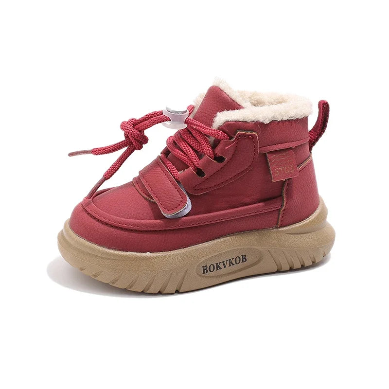 2024 Children Casual Shoes for Girls Boys Winter New Fashion Korean Style Soft Bottom Anti-slippery Versatile Plush Warm Boots kids_shoes