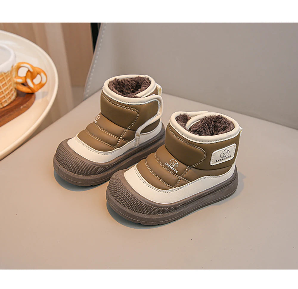 2025 New Winter Plush Snow Boots for Children Thick Warm Boy's Girl's Cotton Shoes Waterproof Kid's Winter Boots Velvet Shoe