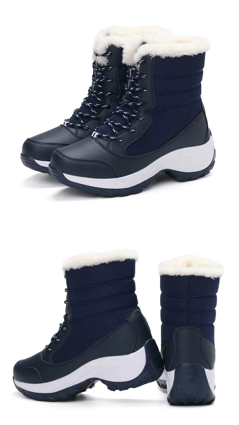 Snow Boots Women Platform Boots Non-slip Women Winter Shoes Fur Warm Ankle Boots for Women Wedges Waterproof Thigh High sneakers_platform