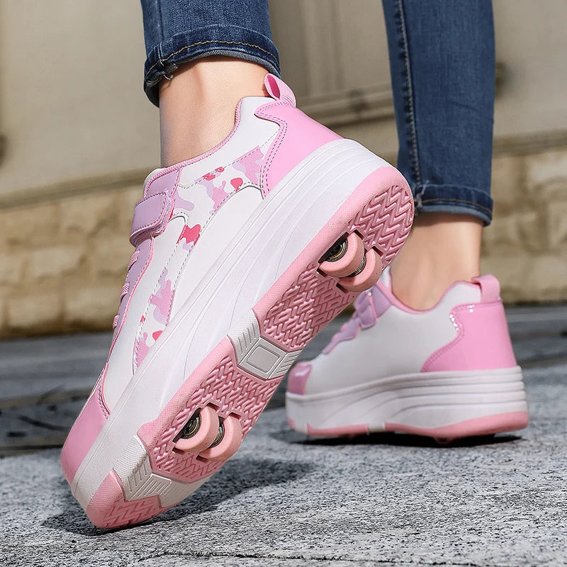 2025new Roller Skates Sneakers For Children Sports Shoes For Boys Retractable Skates With Removable Sheels Unisex kids_shoes