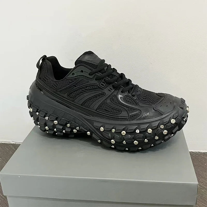 Fashion Brand Men's Or Women's Thick-soled Sports Shoes 2025 Spring New Rivet Design Couple Sports Shoes Breathable Casual Shoes sneakers_platform