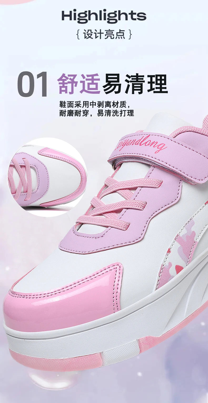 2025new Roller Skates Sneakers For Children Sports Shoes For Boys Retractable Skates With Removable Sheels Unisex kids_shoes