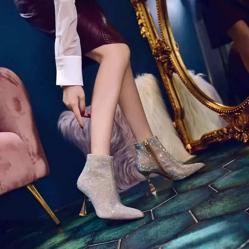 Very High Heels Heeled Female Short Shoes New In Booties Autumn Quality Chic and Elegant Large Size Warm Y2k Women's Ankle Boots boots_highheel