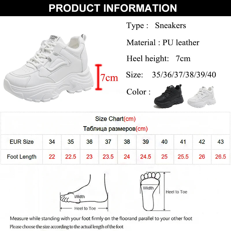 White Platform Women's Sneakers 2024 Spring Lace-Up Thick Bottom Vulcanize Shoes Woman Pu Leather Breathable Sports Shoes Ladies sneakers_platform