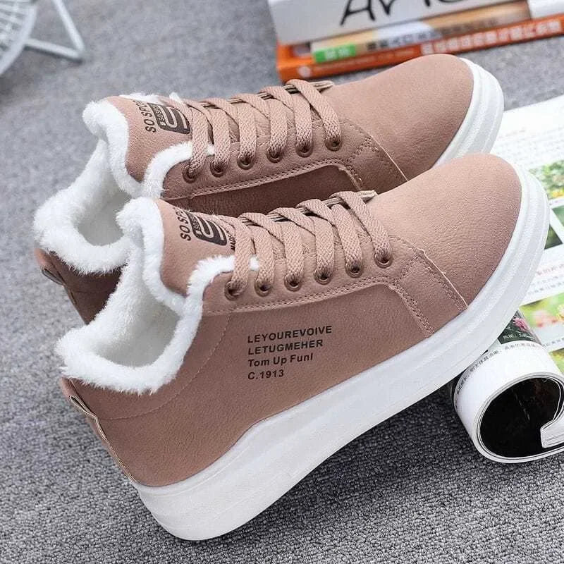 New Snow Boots Winter Outdoor Women Shoes Warm Fur Plush Lady Casual Shoes Lace Up Fashion Sneakers Platform Snow Boots sneakers_women