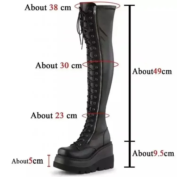 Wedges Long Boots for Women Autumn Winter Over-the-knee Boots Cosplay High Platform Women Boots New High Heel Gothic Botas Altas boots_platform
