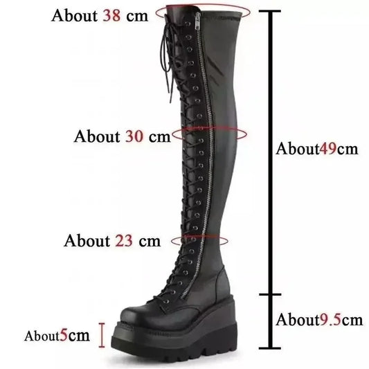 Wedges Long Boots for Women Autumn Winter Over-the-knee Boots Cosplay High Platform Women Boots New High Heel Gothic Botas Altas boots_platform