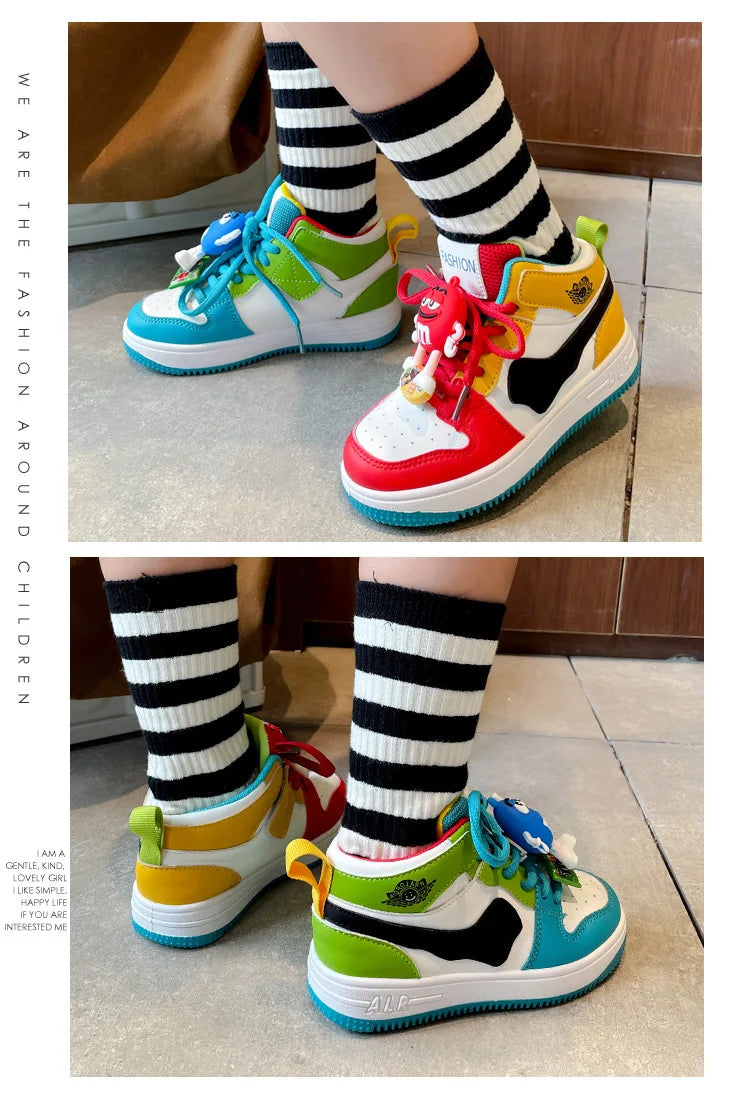 New Children Casual Shoes Four Seasons Kids Single Sneaker Mandarin Ducks Basketball Sports Shoes Boys Girls Sneaker Board Shoes kids_shoes