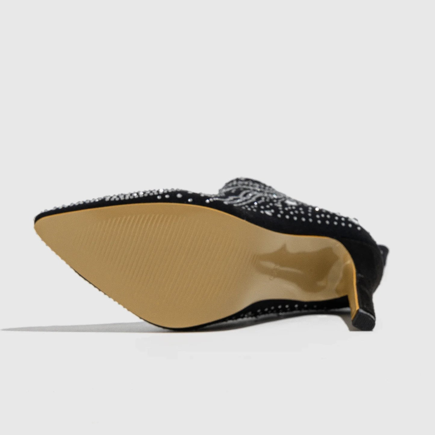 Autumn Winter Mid Length Elastic Boots Women, High Heels, Slim Heels, Pointed Toe Temperament, Rhinestone Sexy Women's Boots boots_highheel