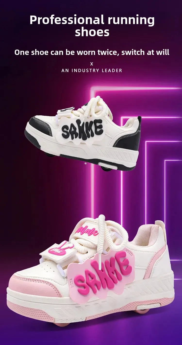 Fashion Roller Skate Shoes Kids Children Casual Sports Toy Gift Games Boys 4 Wheels Sneakers Girls Boots Ultra Light Rollerskate kids_shoes