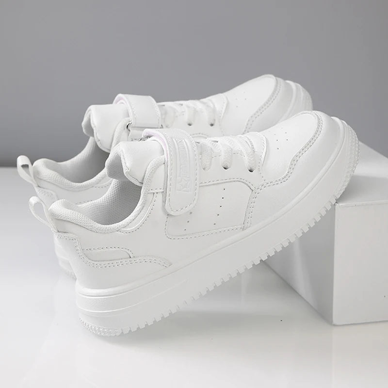 Children Sneaker Boys Casual Shoes Black Leather Flat Student Walking Shoes Non-slip Girl Lightweight Sports Tennis Footwear kids_shoes