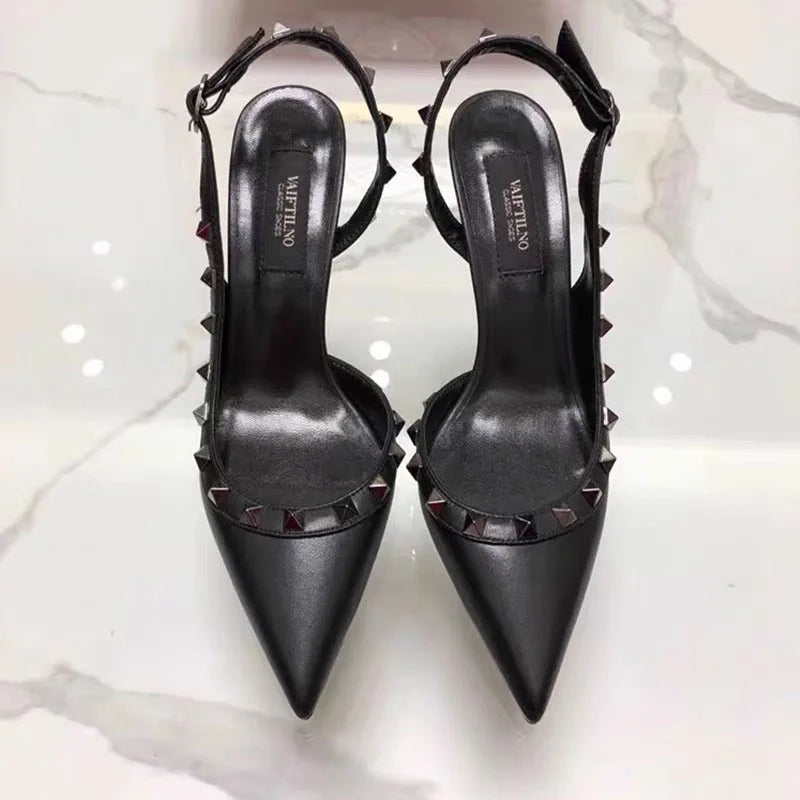 Shoes For Women 2025 Trend Luxury Metal Rivet High Heels Sandals Gladiator Pointed Toe Stiletto Heels Summer Sexy Party Shoes heels_stiletto